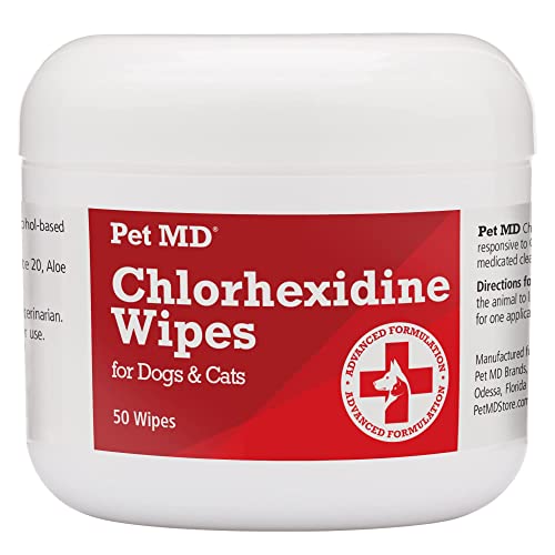 Pet MD Topical Wipes for Cleansing - with Aloe for...