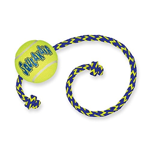 KONG Squeakair Tennis Ball with Rope Dog Toy
