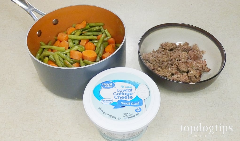 Beef and Cottage Cheese Dog Food for Diabetes