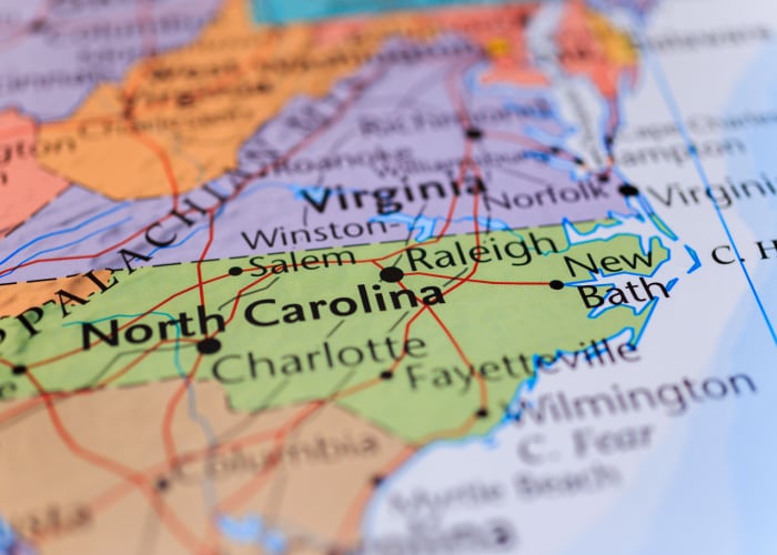Best North Carolina Pet Stores: North Carolina Map